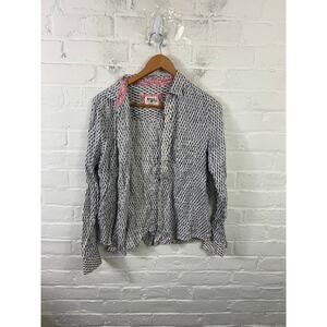 Holding Horses by Anthropologie Women's Button Down Shirt White Black Size 12